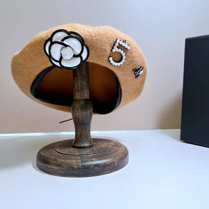 French Wool Classic Flower Beret Hat