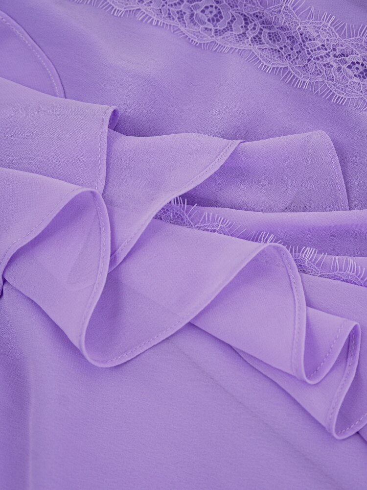 Vacation Bohemian Purple Chiffon Long Dresses
