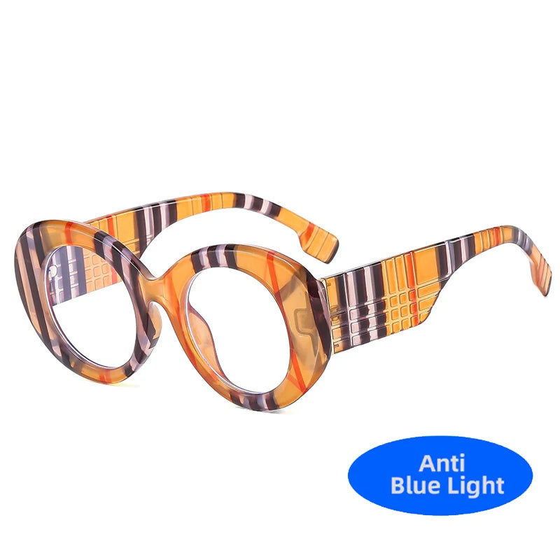 Retro Stripe Yellow Anti Blue Light Glasses
