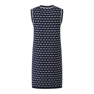 Bowknot Patterns Sleeveless Knitting Sweater Dresses