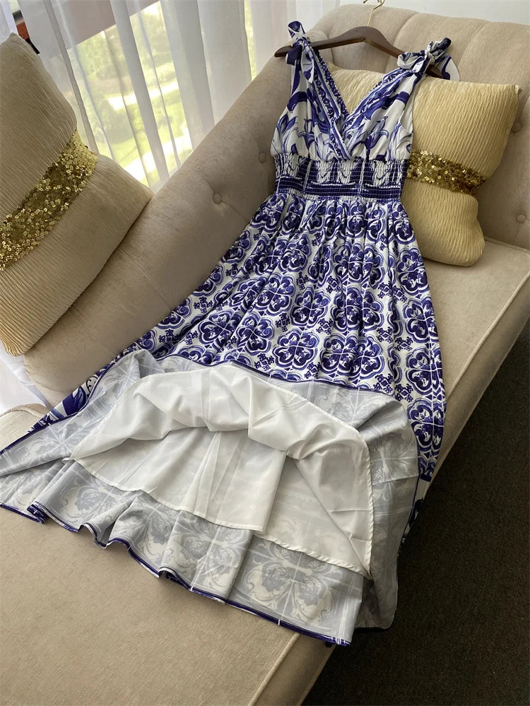 Runway Blue Flower Dress