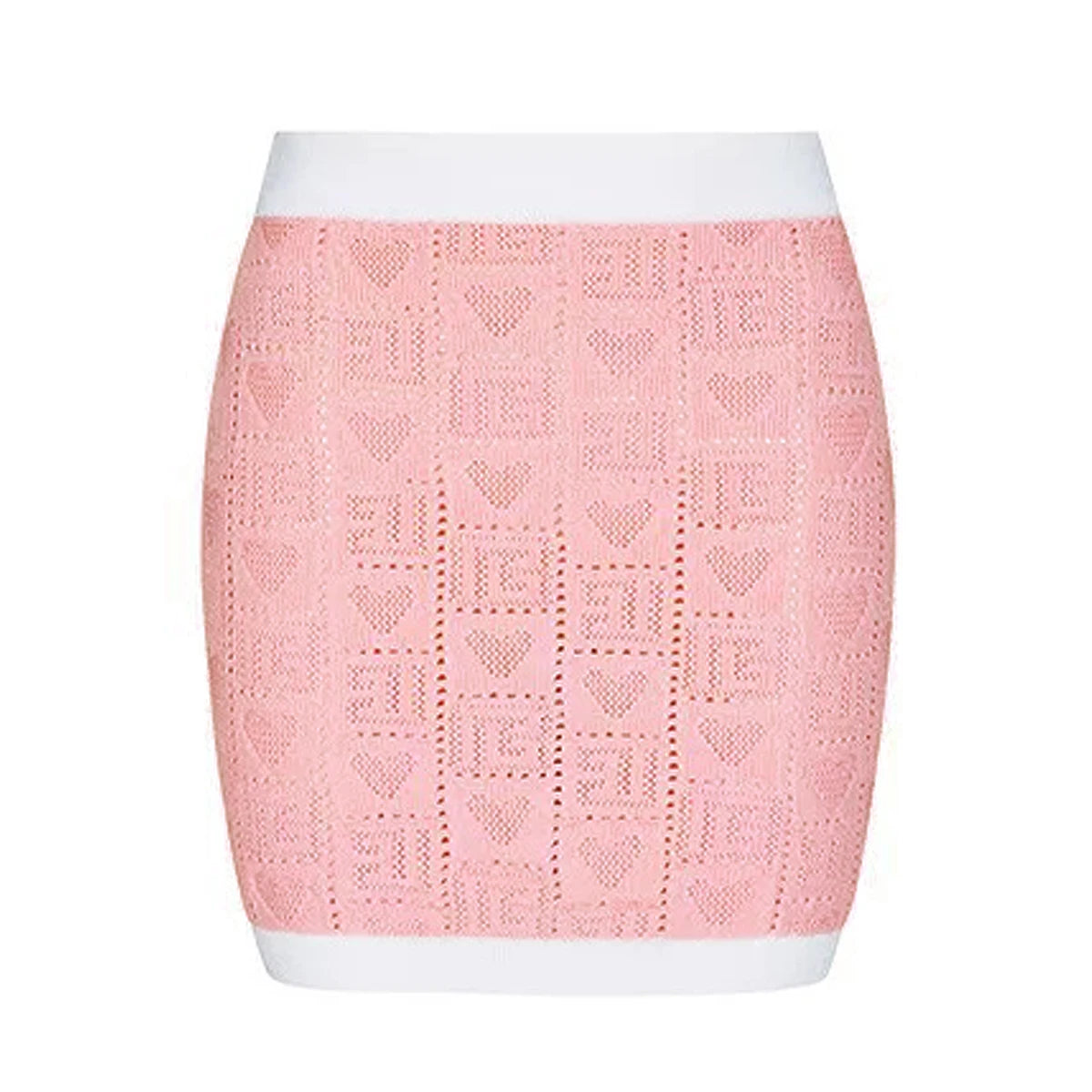 High Quality New Fashionable Elastic Heart Vest Slim Fit Short Skirt Color Blocked Set