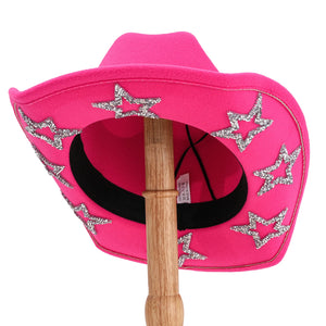 Cowgirl Hat Wide Brim Rhinestone Star Western Hats