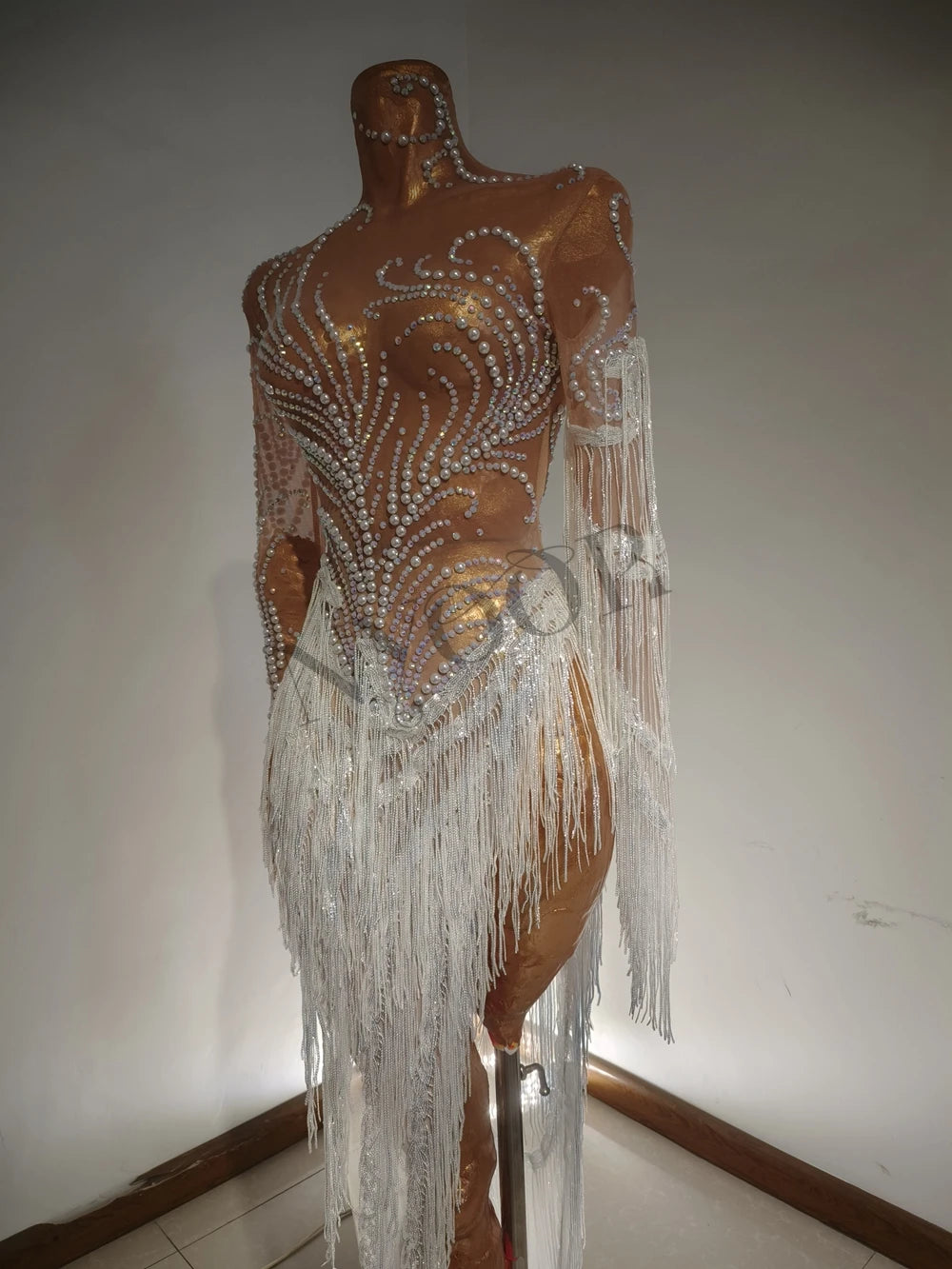 Sparkly Rhinestones Sequins Fringes Dress