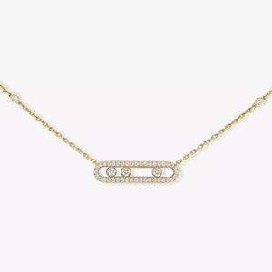 925 Sterling Silver Classic Mobile Three Diamond Necklace