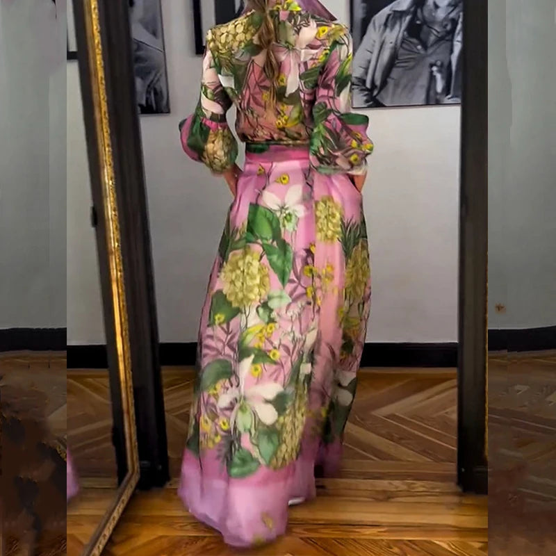 Elegant Pattern Print Autumn 2 Piece Sets