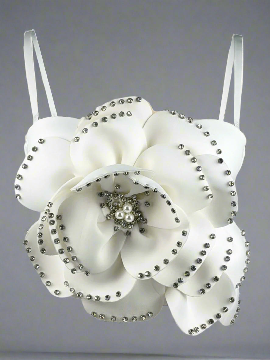 Pink White Flower Corset