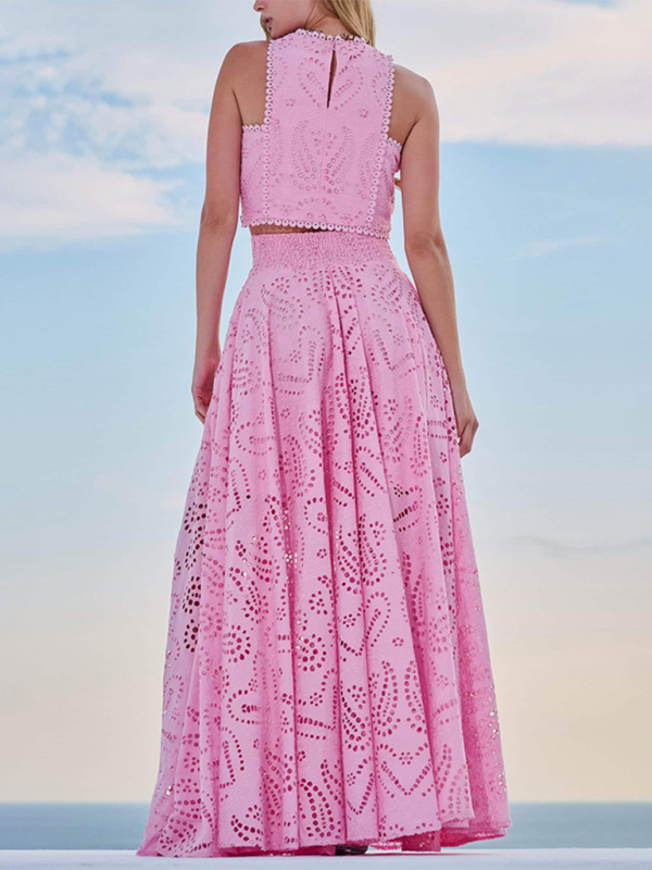 New Sleeveless Long Dress Pocket Suit Casual Vacation Loose Two-piece Set 😍 Ship from USA👍