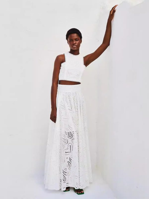 New Sleeveless Long Dress Pocket Suit Casual Vacation Loose Two-piece Set 😍 Ship from USA👍
