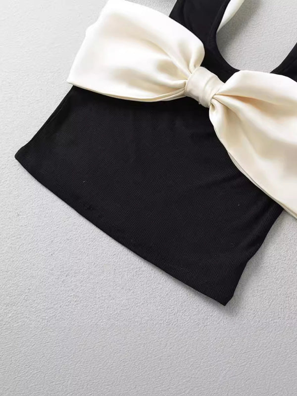 New Fashionable and Versatile Casual Bowknot Vest Top 😍 Ship from USA👍