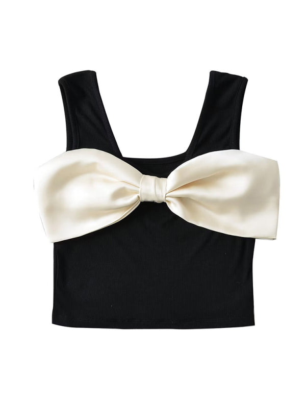 New Fashionable and Versatile Casual Bowknot Vest Top 😍 Ship from USA👍