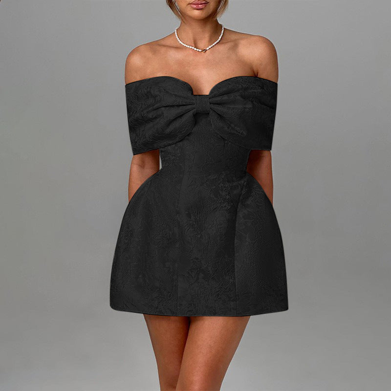 One-shoulder bow sexy backless dress 😍 Ship from USA👍