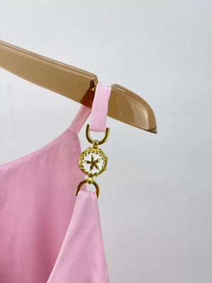 High End Quality Patchwork Spaghetti Strap Mini Dress