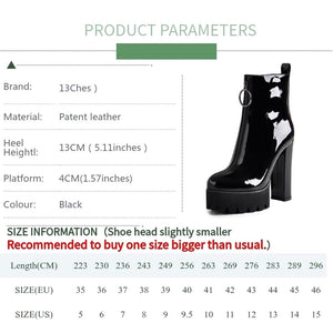 Comfy Elastic Platform Chunky Heel Leather Boot