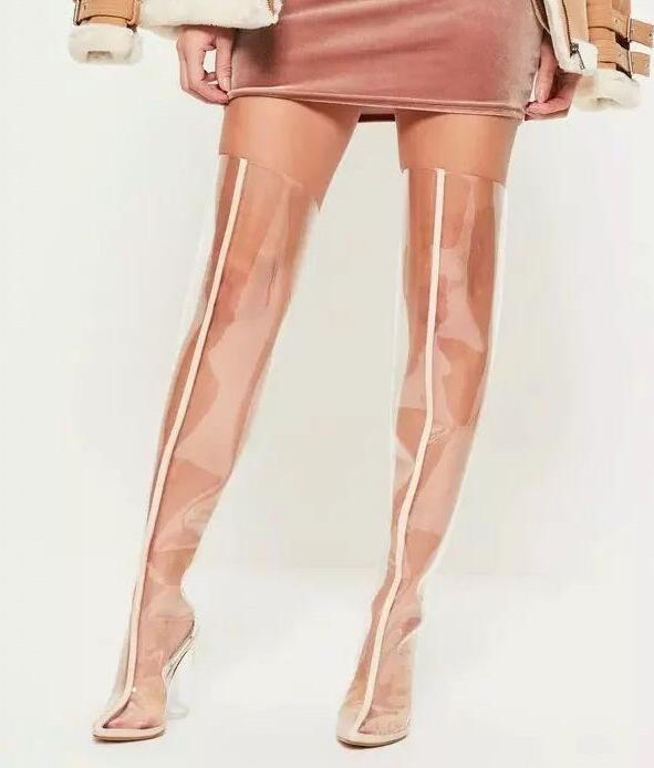 High Pvc Boot Transparent PVC Thigh High Boot
