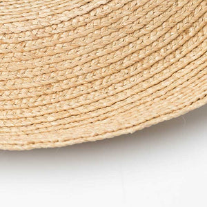 Black Bandage Ribbon Raffia Straw Hat