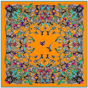 2020 Big Size Square Silk Twill Giraffe Scarf 130*130CM