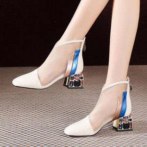 2020 Rhinestone Heel Summer Mesh Boot