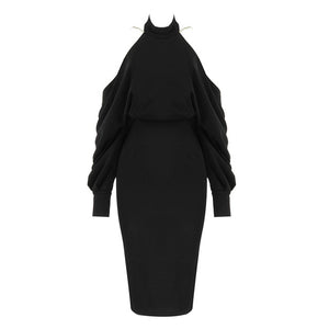 2020 Bodycon Backless Pearl Chain Skinny Split Dress