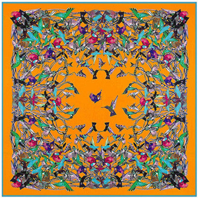 2020 Big Size Square Silk Twill Giraffe Scarf 130*130CM