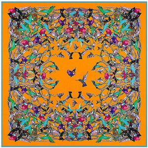2020 Big Size Square Silk Twill Giraffe Scarf 130*130CM