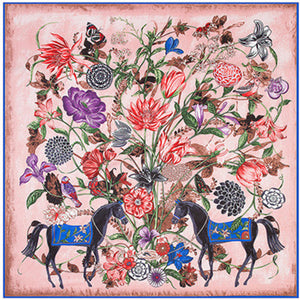 2020 Big Size Square Silk Twill Giraffe Scarf 130*130CM