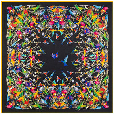 2020 Big Size Square Silk Twill Giraffe Scarf 130*130CM