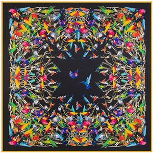 2020 Big Size Square Silk Twill Giraffe Scarf 130*130CM