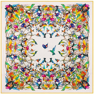 2020 Big Size Square Silk Twill Giraffe Scarf 130*130CM