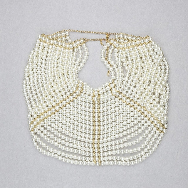 European Multi Layer Pearl Hollow Our Shawl