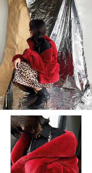 100% Real Mink Fur Coat