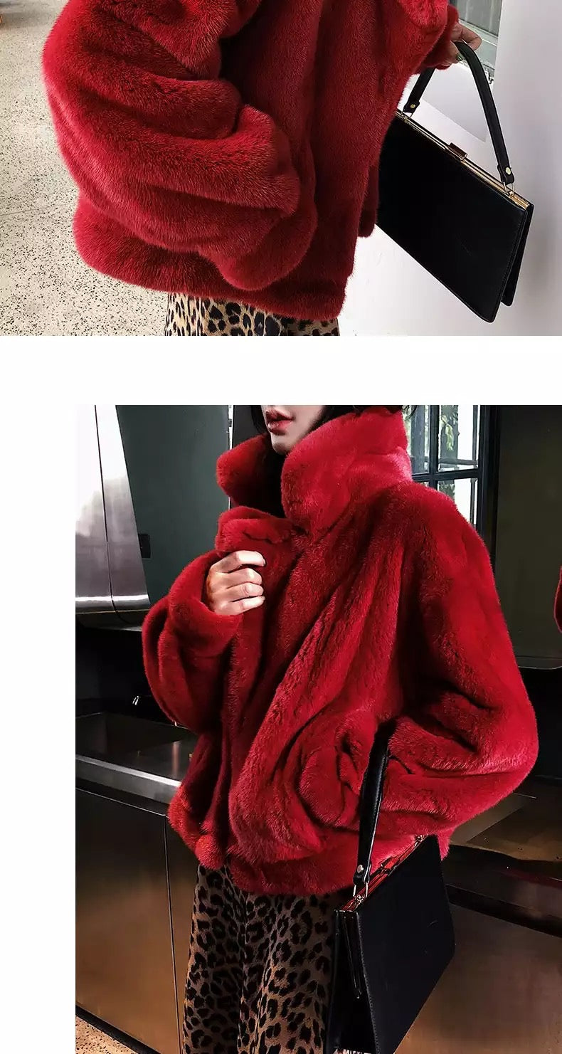 100% Real Mink Fur Coat