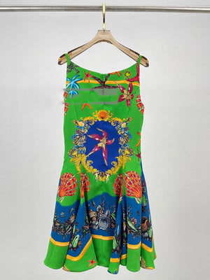 Luxury Designer Runway 1:1 High End Blue Green Starfish Dress