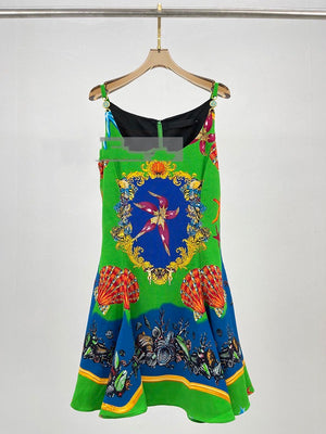 Luxury Designer Runway 1:1 High End Blue Green Starfish Dress