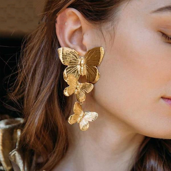 Butterflies Drop Earring