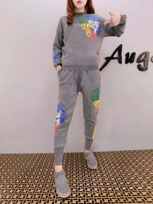 2pcs Sweater Pant Tracksuit