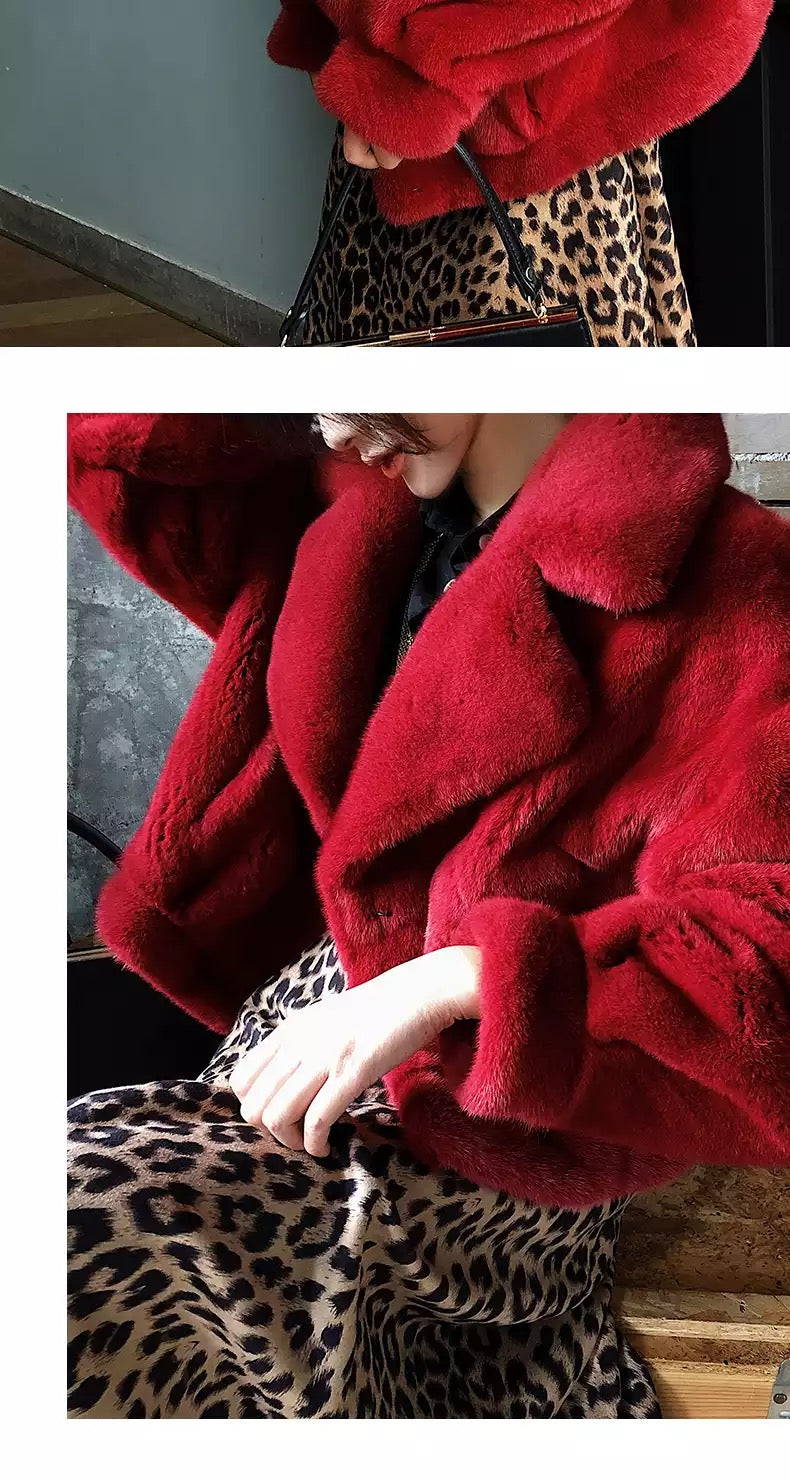 100% Real Mink Fur Coat