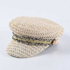 Luxury Designer Hans Knitted Straw Visor Cap