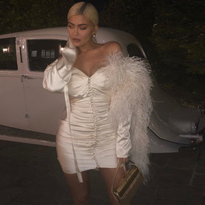 Chic Silk Feather Dress