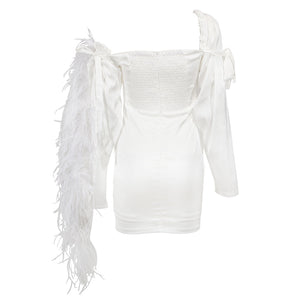 Chic Silk Feather Dress