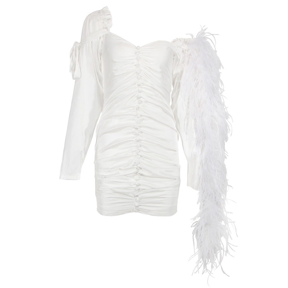Chic Silk Feather Dress