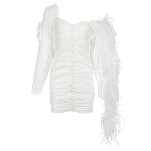 Chic Silk Feather Dress