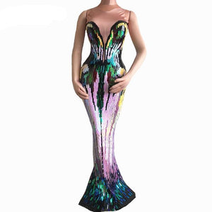 Colorful Sequin Luxurious Stretch Dress