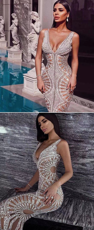 2020 Chic Silver Sequin Ruffle Maxi Dress
