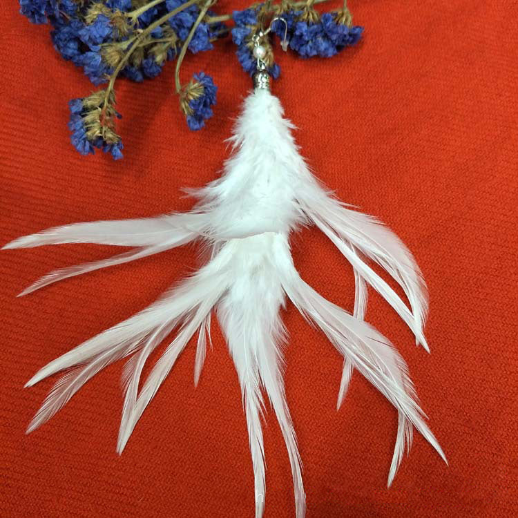 Dangle White Feather Earring