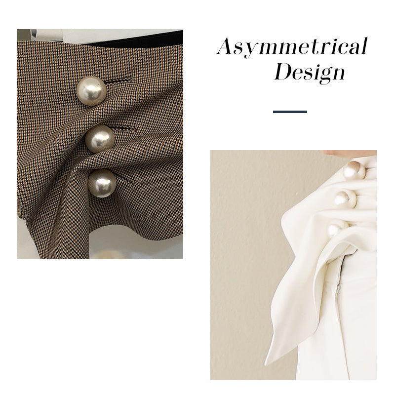 Pearl Buckle Plaid Belt