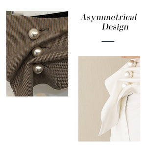 Pearl Buckle Plaid Belt