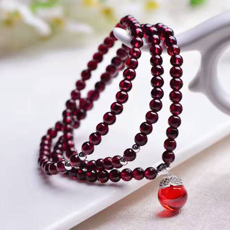 Men's Garnet Bracelet | Natural Garnet Bead Bracelet | PlayHardLookDope