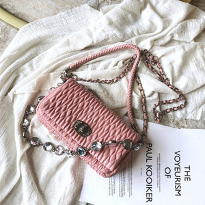 High Quality 2020 Diamonds Chain Sheepskin Mini Bag