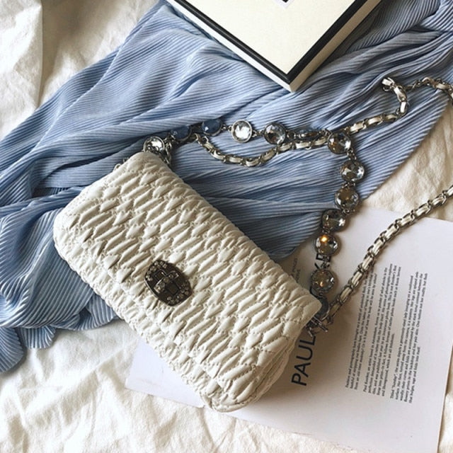 High Quality 2020 Diamonds Chain Sheepskin Mini Bag